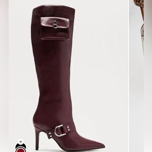 Fashion Nova Burgundy Over the Knee Boots